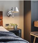 American Black Silver Wall Light E27 for Bedside Office Living Room Rotatable