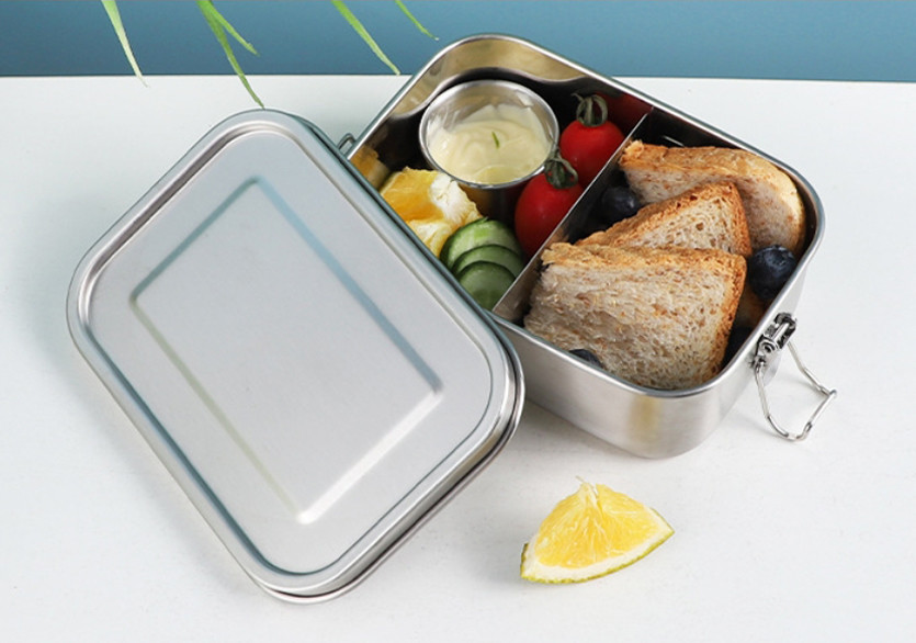 Metal Bento Lunch Box 800ml 304 Stainless Steel Container For Meals And Snacks