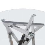 Dia 130cmx75cm Round Tempered Glass Dining Table Italian light luxury style