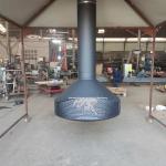 Carbon Steel Indoor Hanging Fireplace Ceiling Mounted Suspended Wood Stove