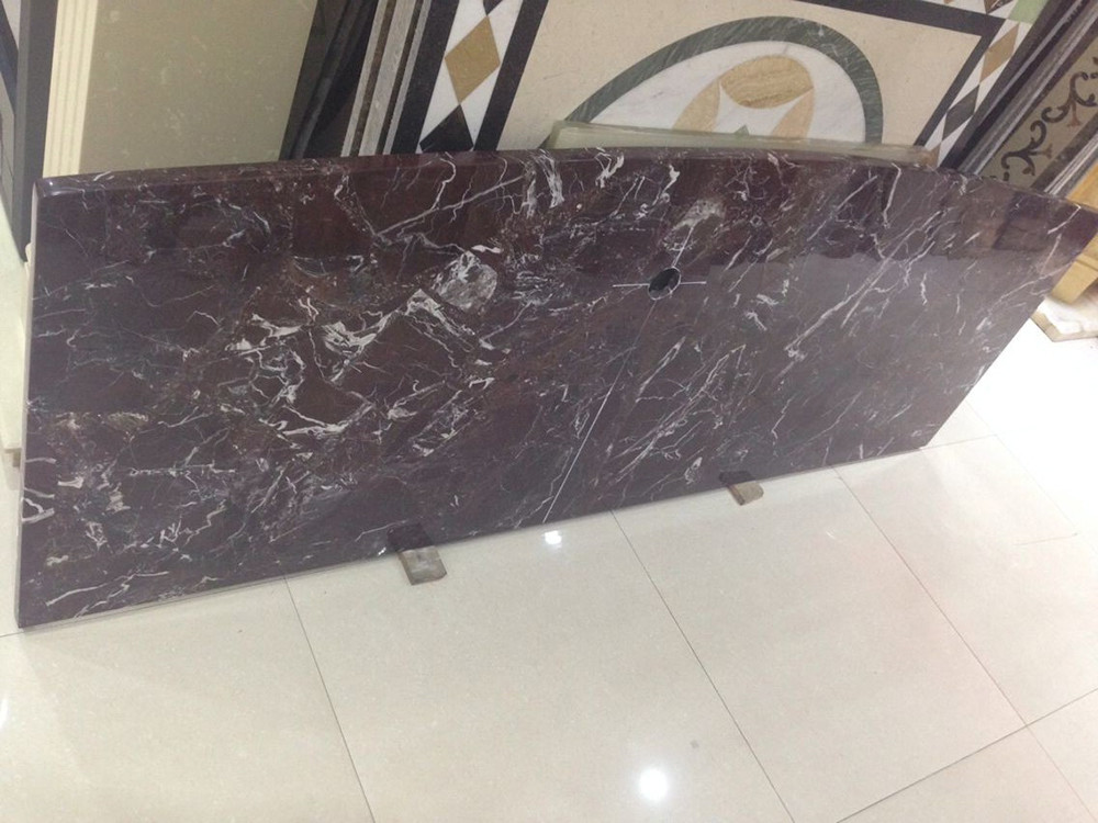 Natural Countertop Rosso Levanto Marble Slab Heat Resistant