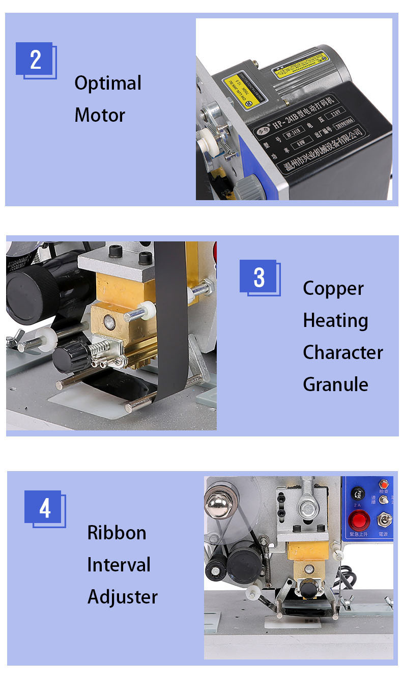 220 V DUOQI HP-241B Electric Ribbon Date Printing Machine for Batch Expiry Date Coding