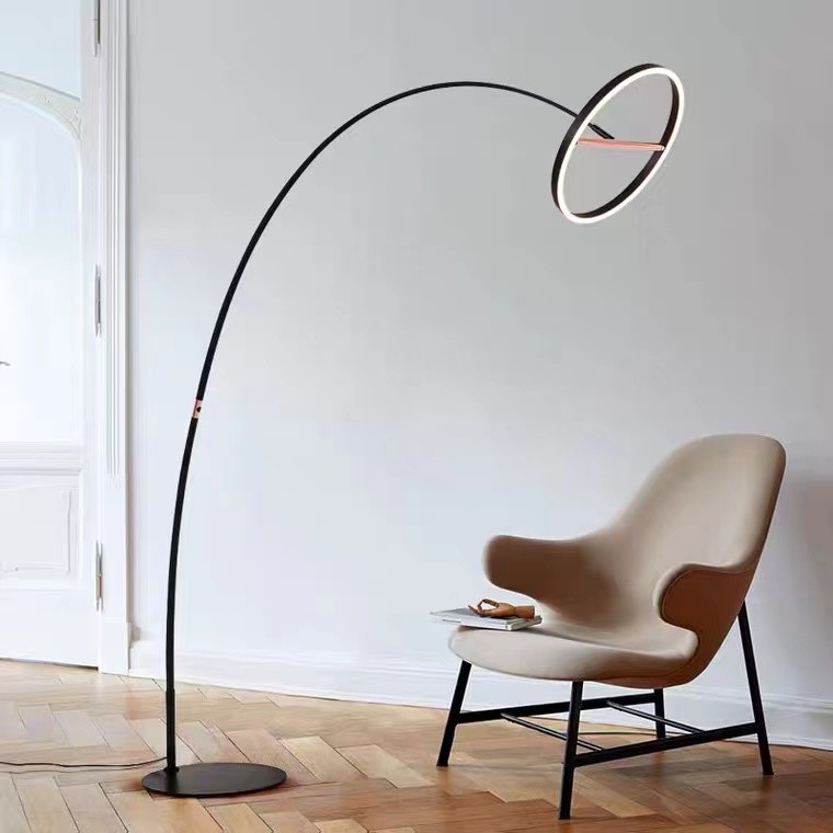 Elegant Home Decor Contemporary Gold Luxury Long Led Simple Floor Lamp For Bedroom