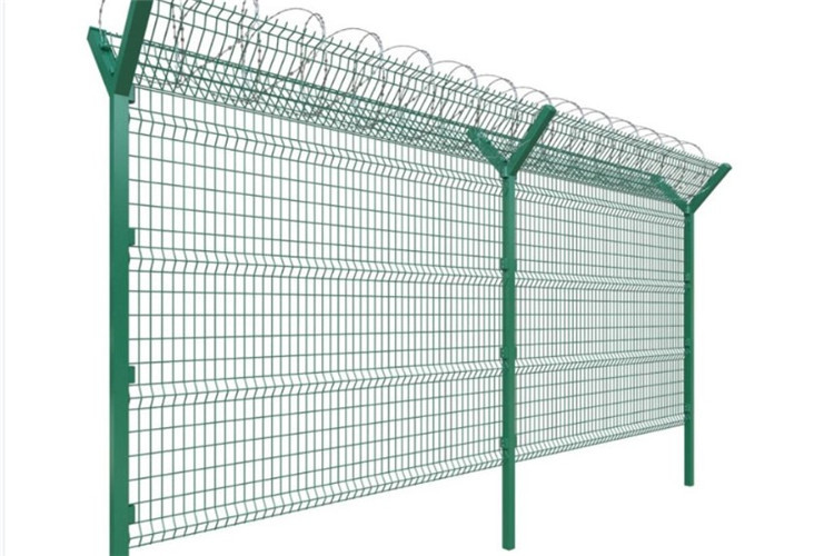 Nuclear Power Station Wire Mesh Fence With Razor Barbed Wire Anti Climb Security Wire Mesh Fence
