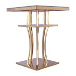 Optional Color Glass Top Bar Table Stainless Steel Gold Bar Furniture
