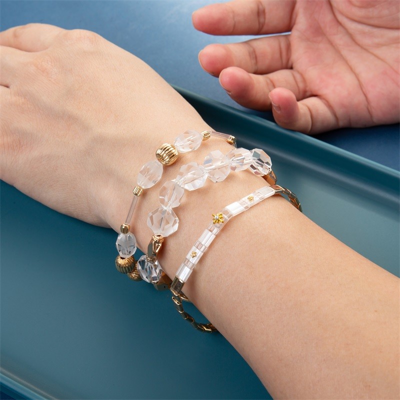 Unique Friendship Attract Wealth Lucky Handcraft Beads Tila Bracelets Set For Lady