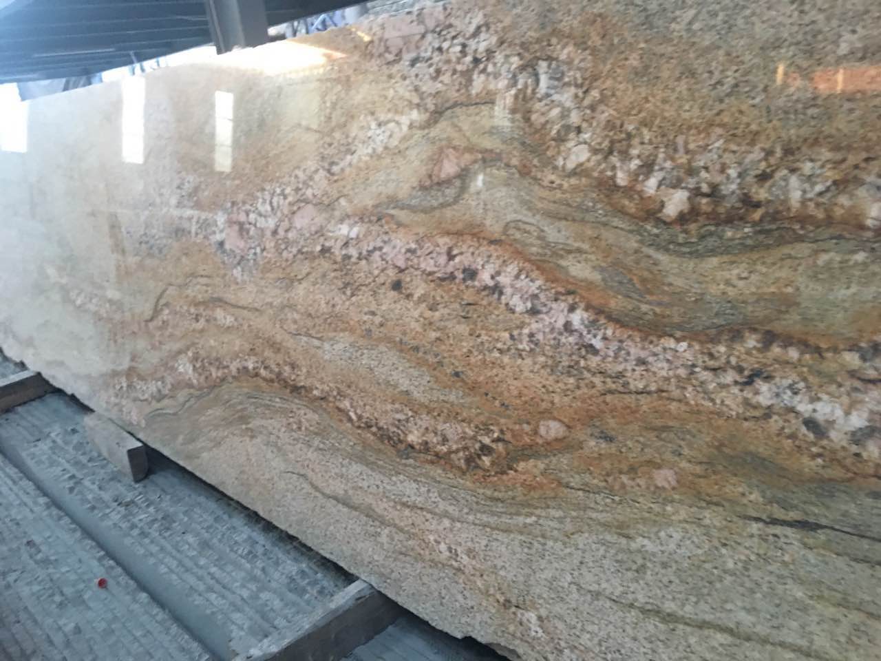 Natural Stone Kashmir Gold Granite Slab For Floor Tile Or Countertop