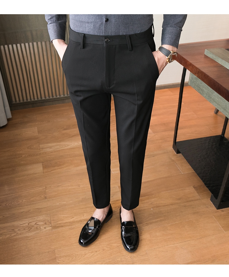 Solid Color Business Casual Wear Formal Suit Pants Formal Plus Size Men's Pants Trousers