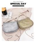 New pearl handle imitation full diamond handbag shoulder bag Cross-border