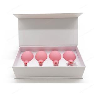 Wholesale Glass Facial Cupping Set- 4pcs Silicone Vacuum Suction Face Massage Cups Anti Cellulite Lymphatic Therapy Sets for Eyes from china suppliers