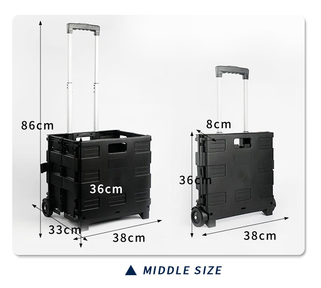Hand Foldable Supermarket Trolley With Plastic PVC Wheel