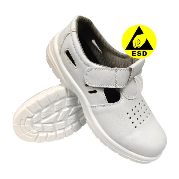 White PU Sole ESD Anti-Static Anti Smashing Labor Protection Shoes Breathable
