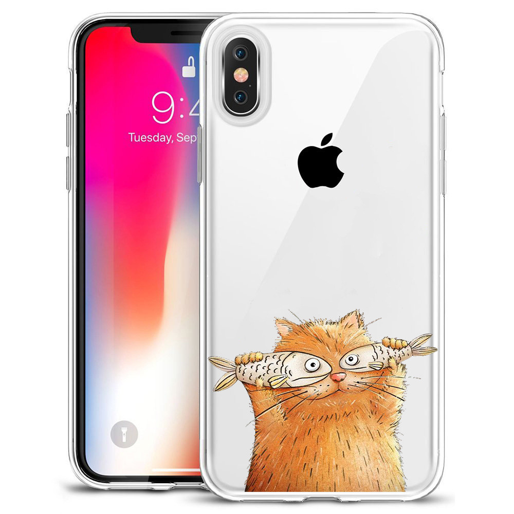 Thin Rubber Designer Cell Phone Cases For Iphone X Sweat Free Animal Puppy Dog Cat