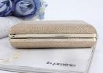 Women Glitter Evening Bag PU Clutch Shoulder Bag Metal Chain Bridal Cocktail