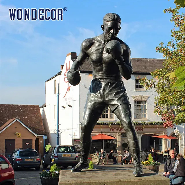WONDERS Bronze Statues Sculpture 192cm With A Life Size Boxer