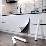 Vinyl Wallpapers Glossy Waterproof Self Adhesive PVC Decorative Film Kitchen