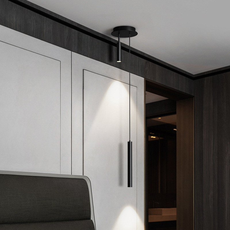 Bedside chandelier modern bedroom living room sofa background wall lamp pendant spotlight hotel villa Nordic atmosphere