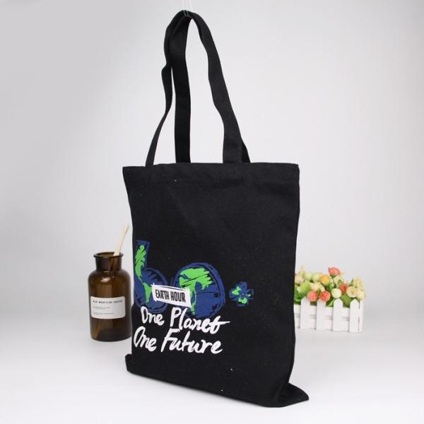 Black And White Reusable Shopping Bags Standard Size Tote Carry Canvas Cotton