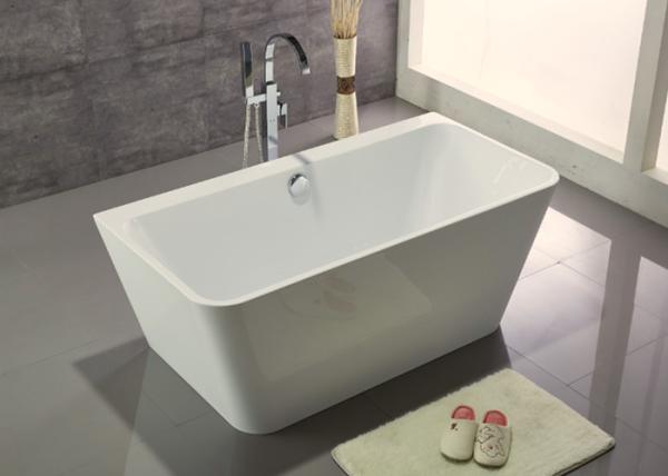 Acrylic Resin Square Freestanding Bathtub Contemporary Small Freestanding Bath