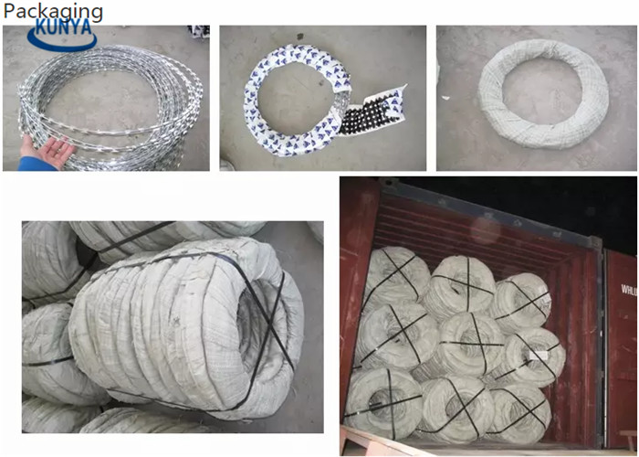 Galvanized Concertina Straight Razor Wire BTO22 Razor Barbed Wire