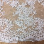 2017 hot sale Bridal Wedding Dress Fabric Mesh Based Embroiery Lace Fabric in