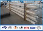 White Powder Coated steel transmission poles , Square steel pole once forming