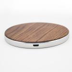 Qi Standard Wooden Wireless Charger , Solid Wood Surface Cordless Phone Chargers