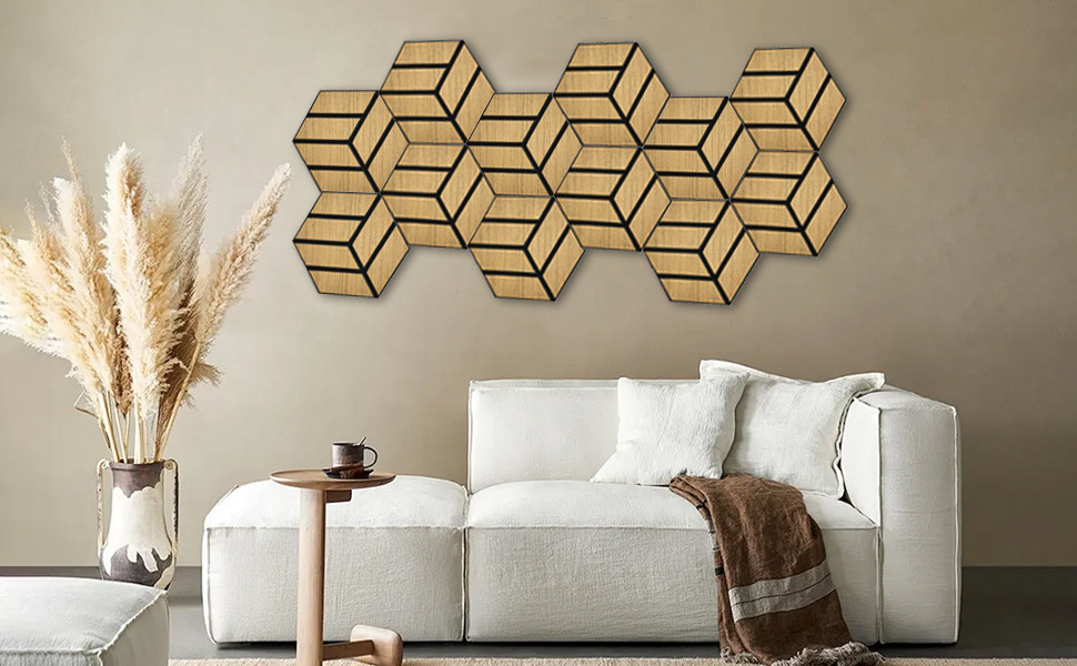 PVC Veneer Hexagon Felt Polyester Fiber Sound Absorbing Board
