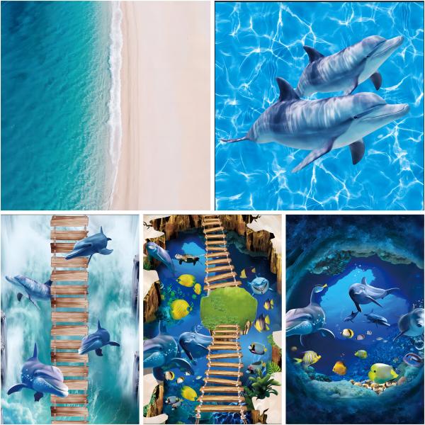 Linoleum 3D Flooring With Limestone Waterproof Art PVC Vinyl Flooring