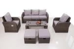 KD Furniture Rattan Outdoor Sofa Set Adjustable Back Rest Single Sofa