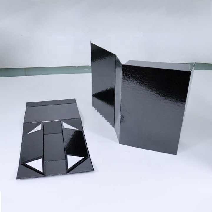 Wholesale Custom Black Specialty Crocodile Leather Magnetic Folding Gift Packaging Leather Box
