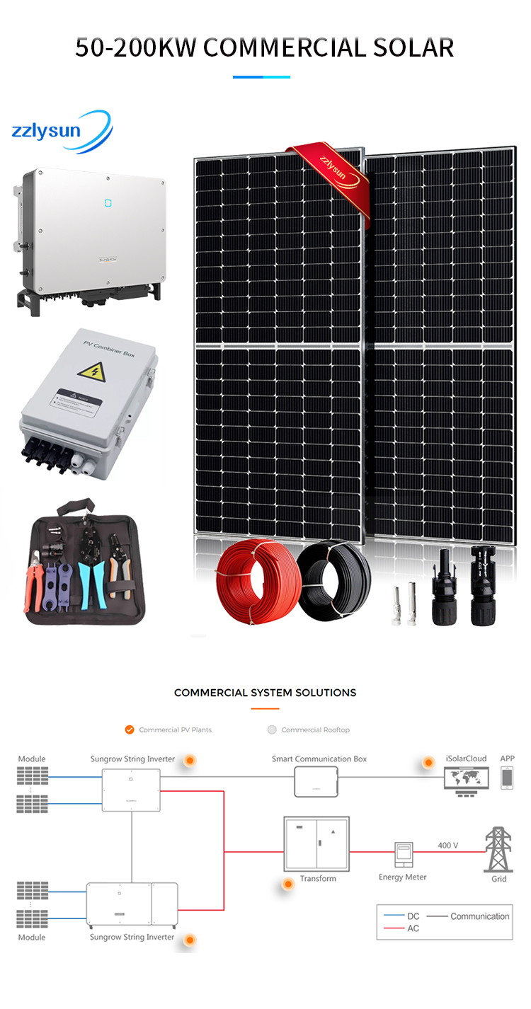 40KW 50KW On Grid Solar System With Monocrystalline Silicon Panel