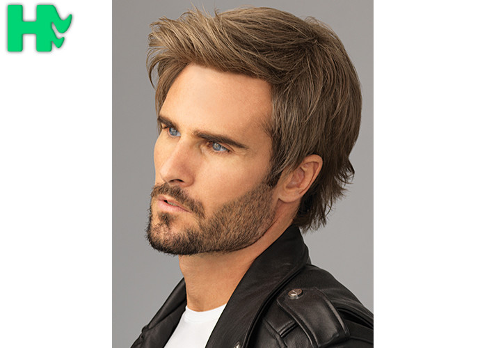 Handsome Cozy Wavy Layered Synthetic Hair Men's Capless Wig , 6 Inches Mens Short Hair Wig