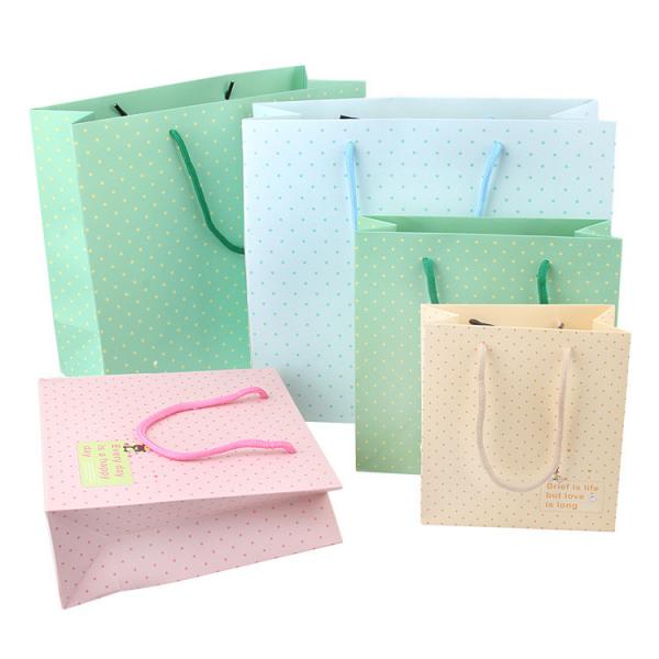 Quality Gold stamping logo printing fashion luxury biodegradable jewelry paper gift bag for sale