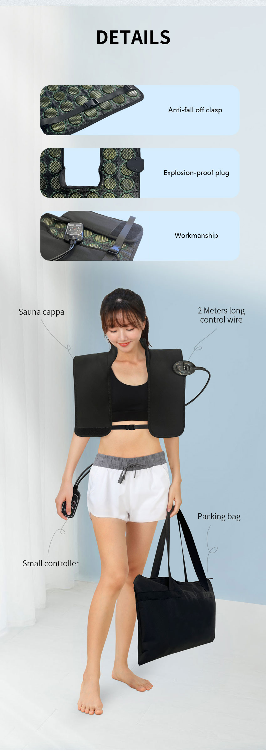 Carbon Fiber Heating Wire Handheld Infrared Neck And Shoulder Heating Pad PEMF Therapy