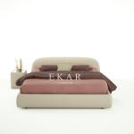 Linen Fabric Pictures of Wood Double Bed Room Furniture