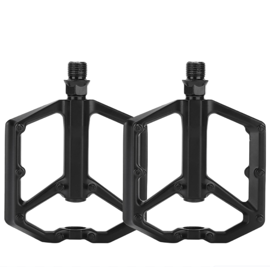 Black Bike Bicycle Components Aluminum Bike Pedals Customized