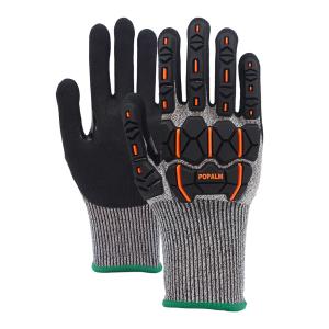 Premium 13 Gauge Nitrile TPR Impact-Resistant Safety Gloves EN388 4X43CP Durable Gloves