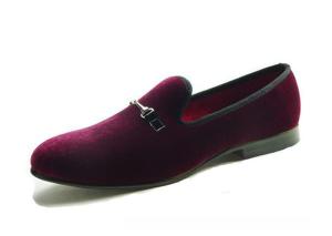Wholesale Hand Made Mens Red Velvet Loafers , Leisure Slip On Comfortable Casual Shoe from china suppliers