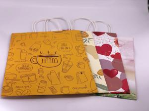 Wholesale Recycled TakeAway custom printed food packaging bags kraft paper CMYK printing from china suppliers