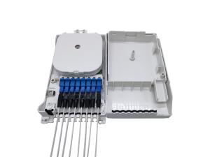 Wholesale Indoor IP54 Wall Mounted White FTTH Fiber Optic Cable Termination Box Mini Compact 8 Cores SC Adapter from china suppliers