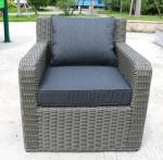 3 Seater Rattan Outdoor Sofa Terrace Furniture Garden Rope Leisure Black Wicker