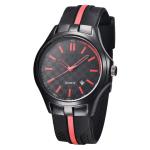Men's Silicone Wrist Watches , Stainless steel Caseback Waterproof Alloy Wrist