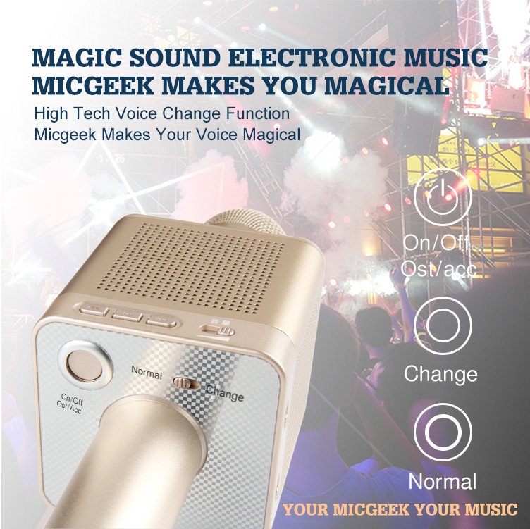 2017 new products Micgeek Q10S / Q9S improved version with 4 speakers home karaoke microphone speaker wireless