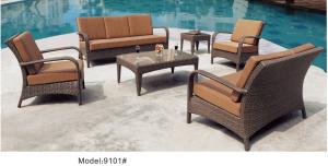Wholesale 6-piece patio outdoor wicker rattan deep seat sofa set with single chair loveseat sofa-9101 from china suppliers
