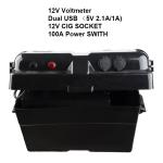 12V Outdoor Waterproof Battery Box for Marine Automotive RV Boat Camper and