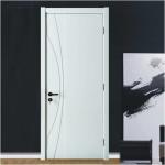 WPC Painting Internal Door , Solid Foam White Wooden Bedroom Door 45mm Thickness