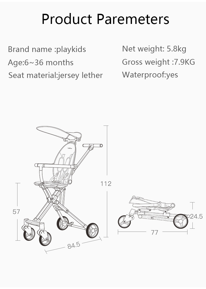 High Landscape 5.9 KG Aluminum Baby Sport Stroller Pram Pushchair Lightweight