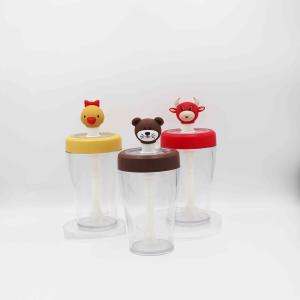 Wholesale Custom Logo BPA Free Tritan Wide Mouth Plastic Water Bottle With Cartoon Stopper from china suppliers