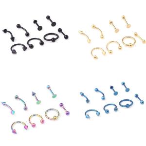 Wholesale 16G Titanium Anodized Stainless Steel Body Jewelry Helix Piercing Ear Eyebrow Nose Lip Captive Rings Freeshipping from china suppliers